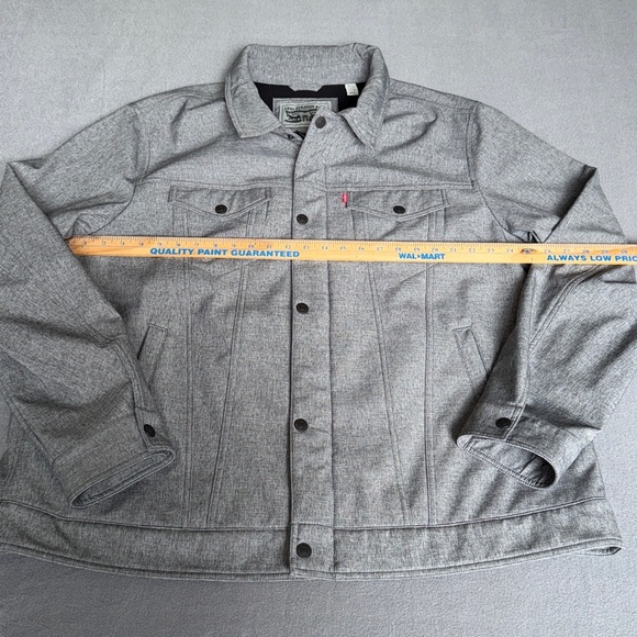 Levi's Men’s Gray Soft Shell Trucker Jacket Jacket size 2XLT Polyester like new - Picture 8 of 12
